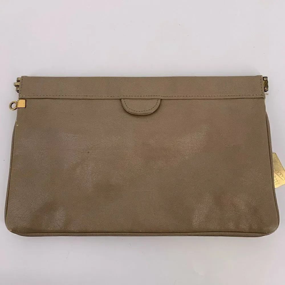 Vintage Zenith Tan Leather Clutch Bag